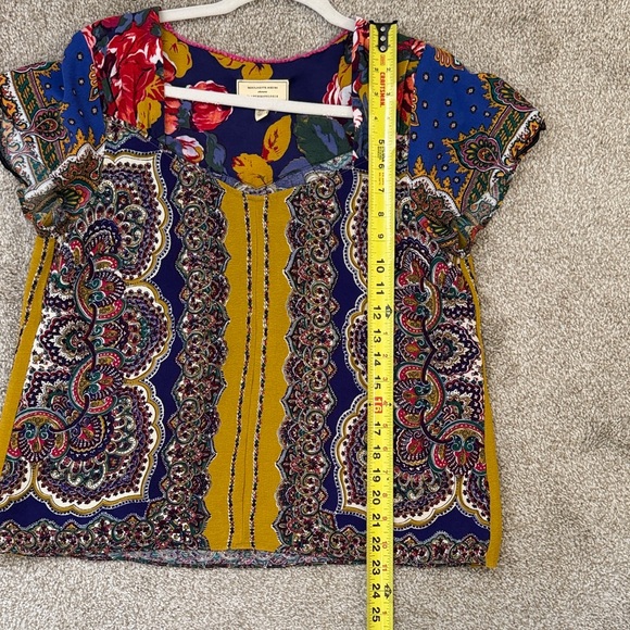 ANTHROPOLOGIE MOULINETTE SOEURS Women Sz 12 Paisley Teresita Printed Top Blouse - Picture 8 of 11